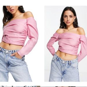 💕NWT Topshop Asymmetric Off the Shoulder Cropped Kerchief Top 💕